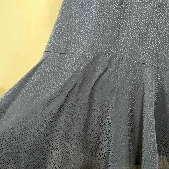 Rebecca Taylor Small Dress Women’s Silk Blue Cold Shoulder Ruffle Shift - Picture 11 of 15